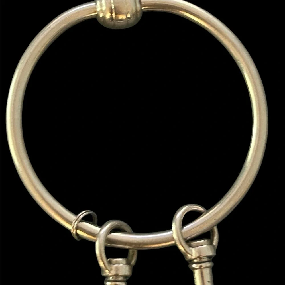 Vintage US Open Tennis Keychain Silver Trophy Key Ring Snap Hook Souvenir